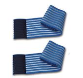 2 blauwe elastische banden universeel verstelbaar met klittenbandsluiting lengte 80 cm voor elektrostimulatie-elektroden iontoforese