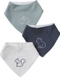 Vertbaudet Set met 3 bandanaslabbetjes van badstof grijsblauw