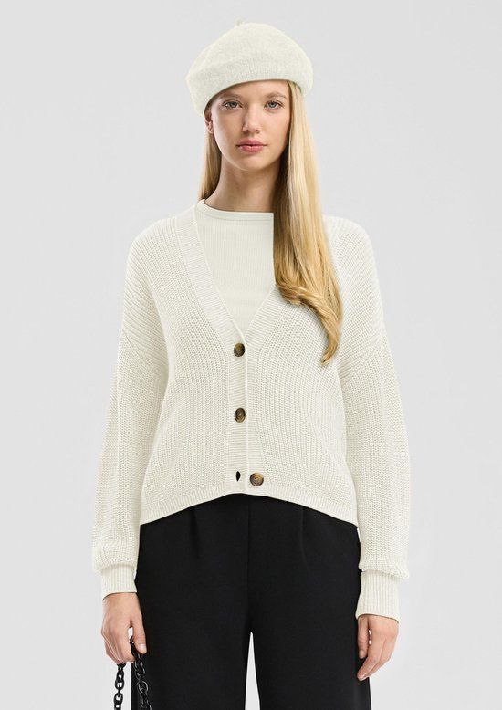 QS s.Oliver Strickjacke Vrouwen XS Ecru
