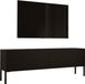 3E 3xE living.com TV-meubel: Matzwart / Zwart glanzend met zwarte poten, breedte 140 cm