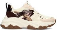 POSH by Poelman Dames Sneakers - Bruin Met Beige