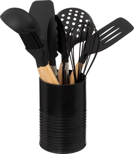 5Five Keukengerei Set met Houder - 7 Delig - Hout