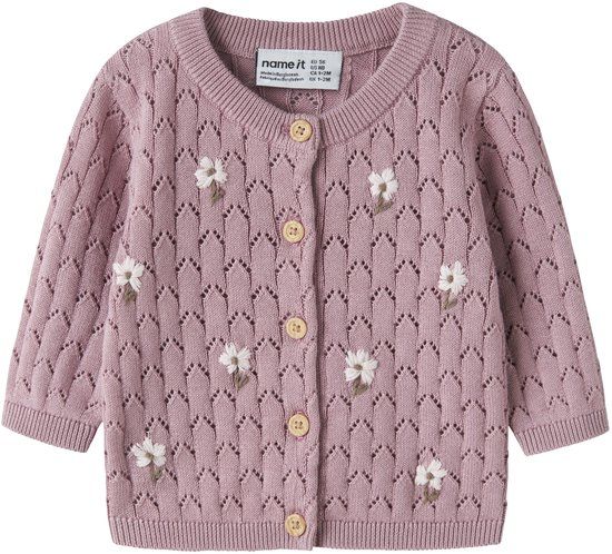 NAME IT NBFLUNNA LS KNIT CARD - Baby Cardigan - Lila - Maat 56