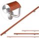 Relaxdays Aluminium trapleuning - binnen - buiten - 150 cm - Ø 42 mm - met wandhouder - bruin