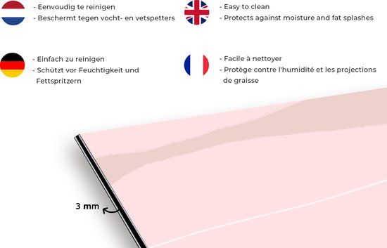KitchenYeah Spatscherm keuken 120x80 cm - Kookplaat achterwand Roze - Geometrische vormen - Abstract - Muurbeschermer - Spatwand fornuis - Hoogwaardig aluminium