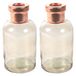 Countryfield Bloemenvaas Firm Bottle - 2x - transparant beige/koper - glas - D10 x H21 cm