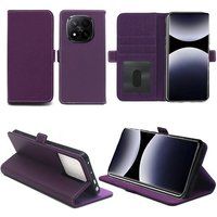XEPTIO Violet Case for Xiaomi Redmi Note 14 Pro 5G Wallet with Card Holder