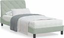 Maison Exclusive - Cadre de lit avec éclairage LED et matelas, gris clair, 90 x 190 cm, velours
