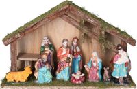 Casa Y Menaje Crèche complète - avec 9 figurines - L35 x l12 x H22 cm - crèches avec figurines de Noël