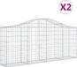 vidaXL Schanskorven - 2 stuks - gewelfd - 200x30x80/100 cm - gegalvaniseerd ijzer