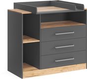 Vicco Commode Olina, Anthracite/Gold Oak, 110 x 93 cm