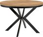 Table à manger "ENDIK" noir, 120/220 cm extensible, chêne "Craft Gold" avec piètement annulaire – Industriel, style Loft