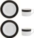 Mikasa Luxe Deco Theekopjes met Schoteltjes - Noir Blanc Or - Set van 2 - 200ml