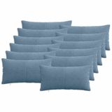 vidaXL - Kussensloop - 12 stuks - ALMELO - Blauw - 40 x 80 cm - corduroy