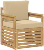 vidaXL - 2-delige buitenbankset - Polyester - Wit en Beige