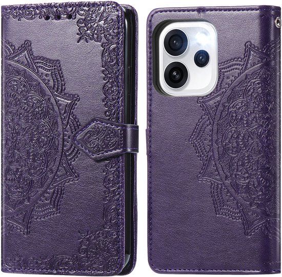 imoshion Hoesje - Geschikt voor Oppo Reno15 F (5G) - Mandala Bookcase - Paars