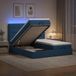 Prolenta Maison Exclusive Lit Ottoman exclusif, avec matelas et éclairage LED bleu, dimensions 200 x 200 cm, revêtement en tissu