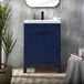 Hudson Reed Rétro salle de bain meuble - 60 cm - Simple vasque - Bleu foncé - 1 trou - Poignée design noire