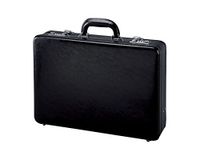 ALASSIO - Attachékoffer TAROMINA, van hoogwaardig leer, 45,5 x 33 x 10(+2) cm, zwart