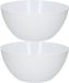 Plasticforte Plat - 2x - D25xH12 cm - kunststof - blanc - saladekom