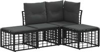 vidaXL - Buiten - bank - set - Zwart - Polyester