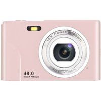 Aiorber Draagbare Digitale Camera, Compact 32 GB, 48 MP, HD-scherm, Zoomlens, IPS-scherm, Roze