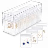 HOMEHIVE Acryl Sieraden Doos Organizer, Clear Sieraden Organizer Houder met 20 Draagbare Anti Aanslag Sieraden Tassen, Reizen Sieraden Case voor Oorbellen/Ringen/Kettingen/Armband Gift voor Vrouwen