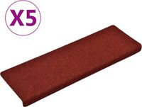 vidaXL Trapmatten Zelfklevend 5 stuks 65x21x4 cm Bordeauxrood