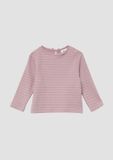 s.Oliver T-shirt Manches courtes Col rond Rose Rayé Coton Ajusté Unisexe Enfants 62