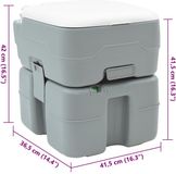 vidaXL Campingtoilet Grijs 41,5 x 36,5 x 42 cm
