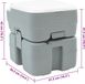 vidaXL Campingtoilet Grijs 41,5 x 36,5 x 42 cm