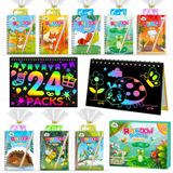 Omgoods - Dessins à gratter pour Enfants - Livre à gratter Magic Rainbow avec Stylos en Bois