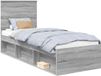 vidaXL Cadre de lit Gris Sonoma Pin massif 75 x 190 cm