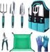 Outil de jardinage sans marque - Alliage d'aluminium léger, résistant à la rouille - Gants inclus - Vert foncé 7 pièces