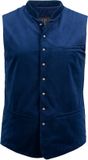 JP 1880 Heren Vest Traditionele Kostuum Fluweel Opstaande Kraag Diepblauw Maat 66