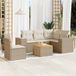 Maison Exclusive - Ensemble de meubles de jardin 6 pièces avec canapé et coussins, beige, en polyrotin