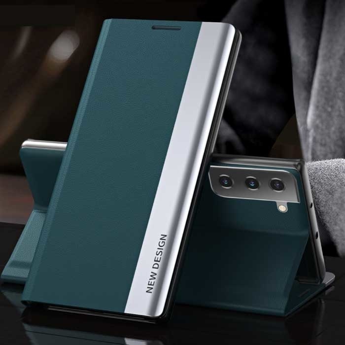 NEW DESIGN NEW DESIGN Xiaomi Redmi Note 11 Magnetische Flip Case - Luxe Hoesje Cover Groen