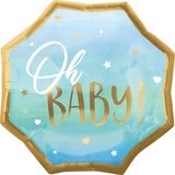 Amscan Folieballon Oh Baby 22 X 55 Blauw/goud