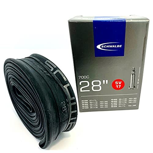 Schwalbe Unisex volwassenen fietsbinnenband SV17 28/47-622/635 EK 40 mm binnenband, zwart, 28