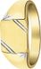 Lucardi Heren Zilveren Bicolor Goldplated Zegelring Mat/Glans