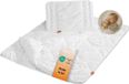 sleepling Babybeddenset - Baby 4-seizoenen Dekbed 100x135 en Hoofdkussen 40x60 - Ledikantset met Dekbed en Plat Kussen - Wit