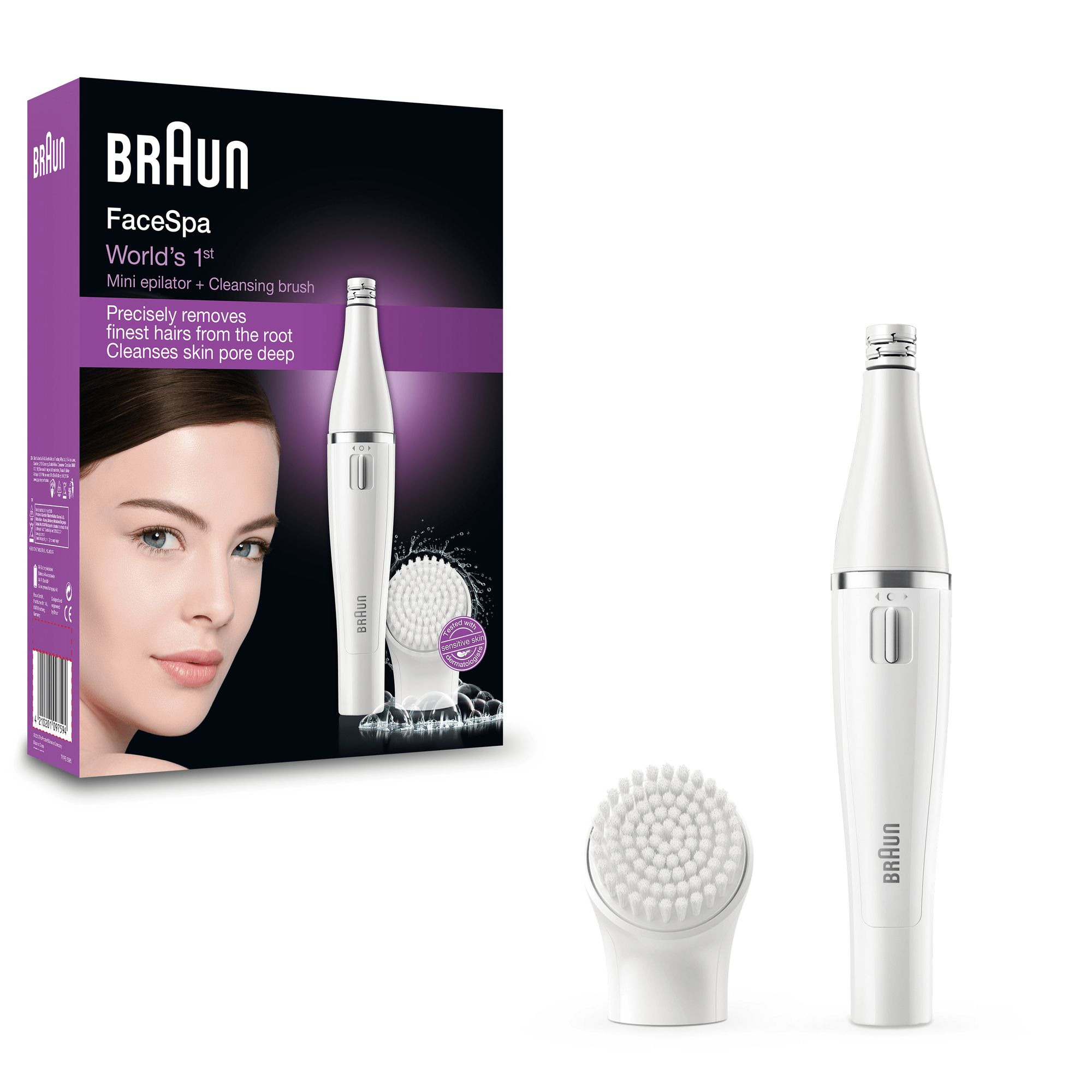 Braun FaceSpa Face 810 - Gezichtsepilator & Reinigingsborstel - Wit