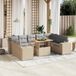 Maison Exclusive - Ensemble de jardin, composé de 10 pièces avec coussins, couleur : beige, matériau : polyrotin