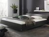 IXANA Lit 140x200 cm gris métal avec tête de lit