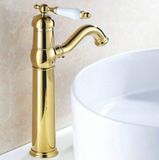 Merkloos Gouden Finish Swivel Mixer Tap Badkamer Kraan