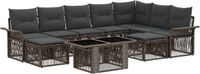 vidaXL Tuinbank Set 10 st Grijs en Donkergrijs poly rattan