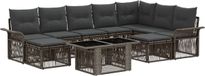 vidaXL Tuinbank Set 10 st Grijs en Donkergrijs poly rattan