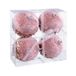 BigBuy Christmas Kerstballen, roségoud, polyfoam, stof, 10 x 10 x 10 cm, 4 stuks