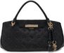 GUESS Carmella 3 Comp Satchel Black Logo Zwart