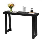 Vevor Table console, Table d'appoint derrière le canapé (118x30,5x81CM / LxLxH), Table d'appoint rectangulaire en panneau multicouche pour couloir, chambre, salon, entrée, noir